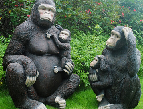 Gorilla Garden Statue Set of 2 Sculpture Wholesale