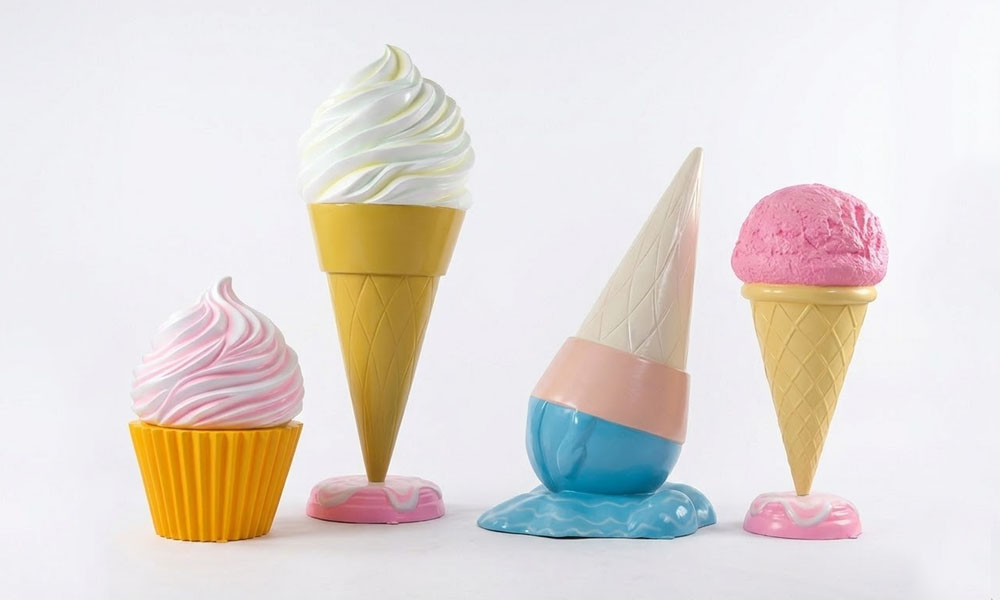Giant Fiberglass Ice Cream Sculptures 3D Food Art
