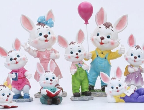 Resin Cartoon Rabbit Garden Outdoor Statues