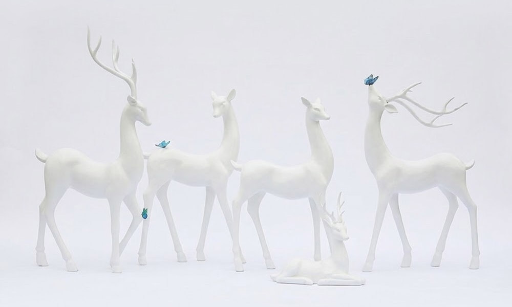 Cute Cartoon Cow Animal Waste Bins with Welcome Signs