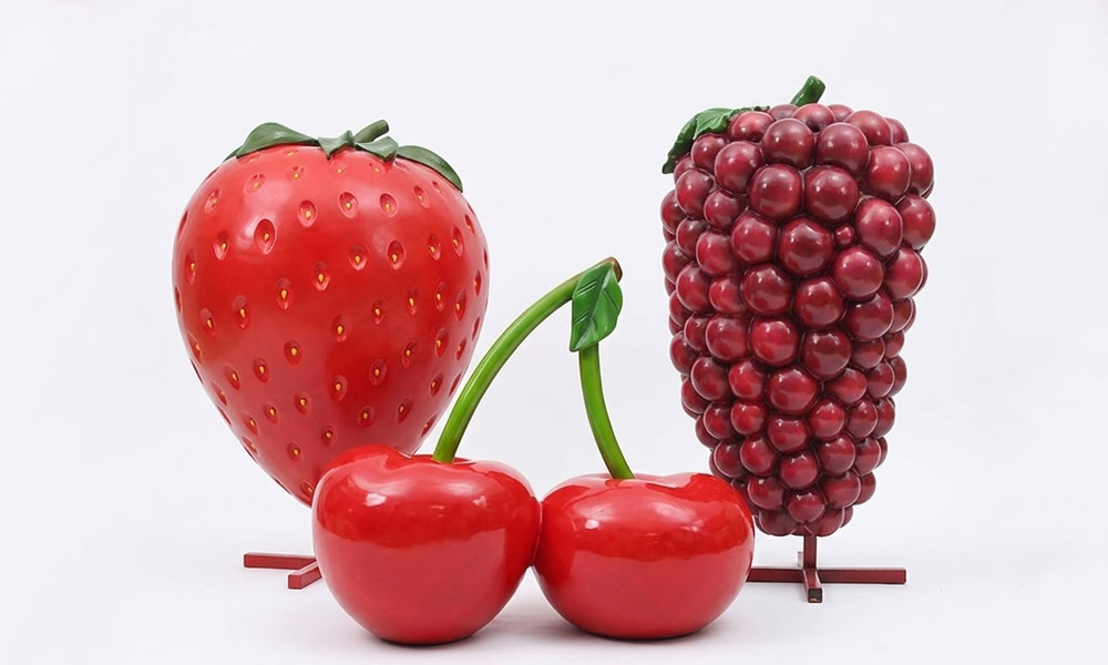 3D Giant Fruit Garden Ornaments Fiberglass Sculptures