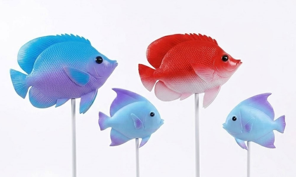 Decorative Ocean Fish Stake Large Tropical Fish Garden Statue