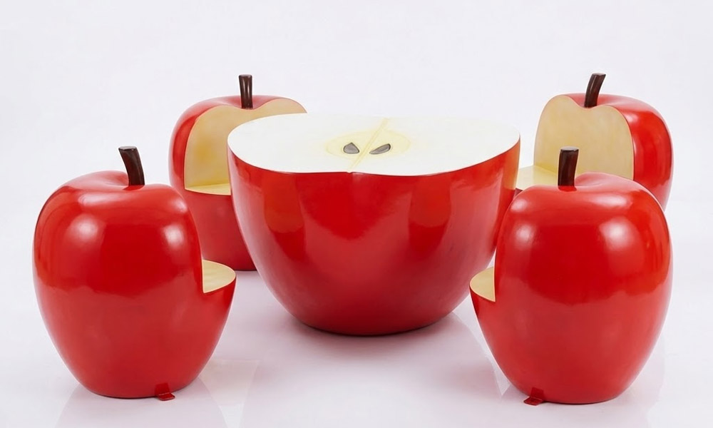 Apple Shaped Garden Table and Chairs Outdoor Furniture