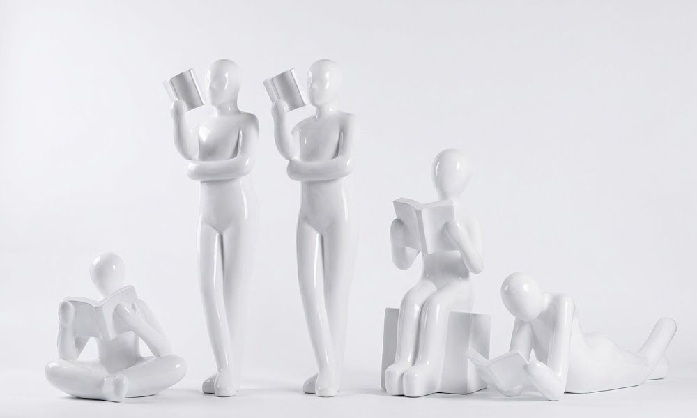 Modern Minimalist Reading Statue Abstract Figurines