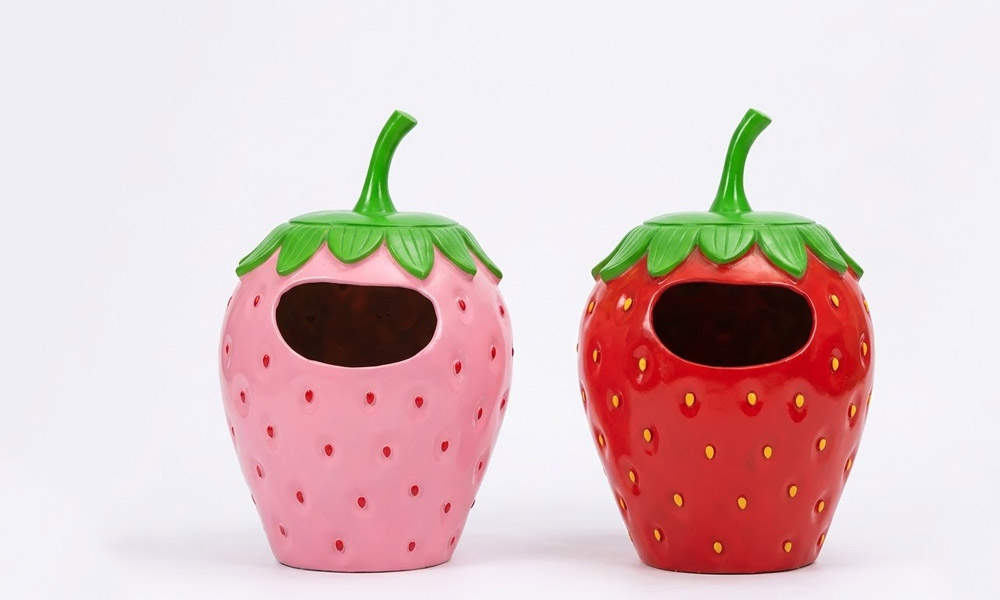 Vibrant Fiberglass Fruit & Vegetable Outdoor Waste Bins