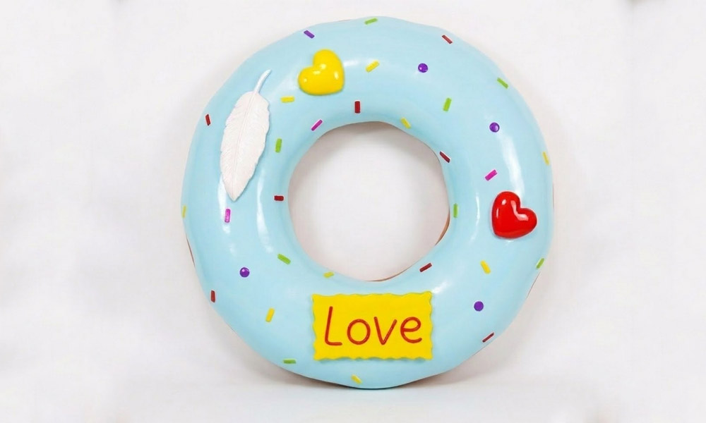 Giant Fiberglass Donut Wall Art Colorful Dessert Shop Decor