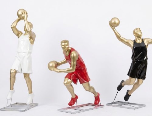 Life-Size Basketball Player Sculptures for Sports Stadiums