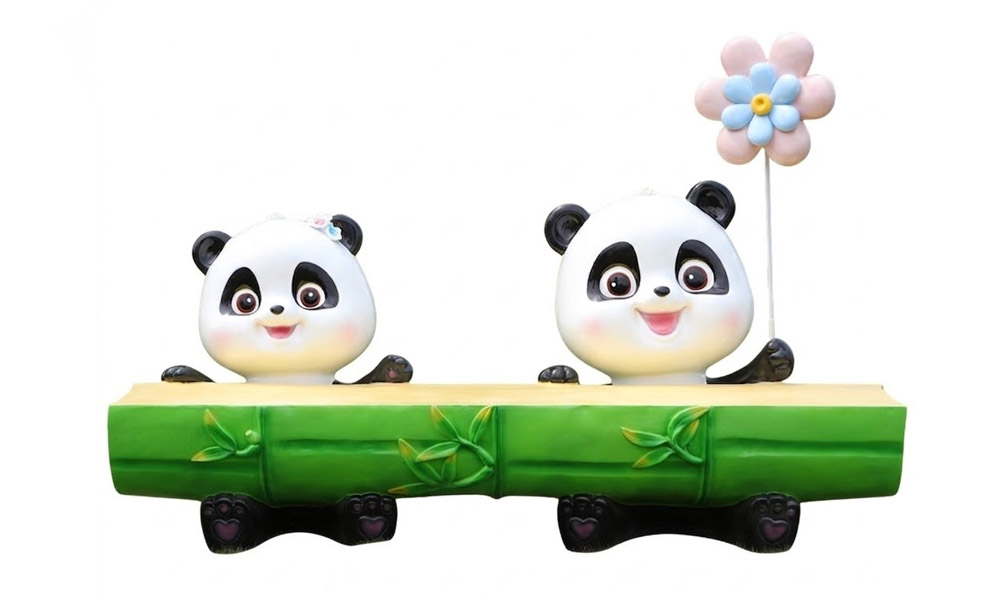 Panda Garden Statues & Animal Park Benches for Outdoor
