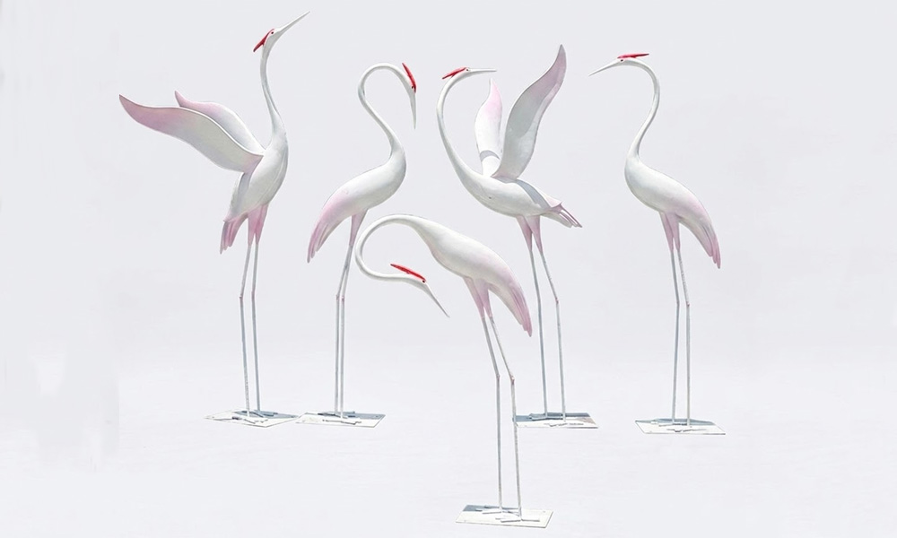Outdoor Crane Statues Elegant Bird Sculptures for Ponds