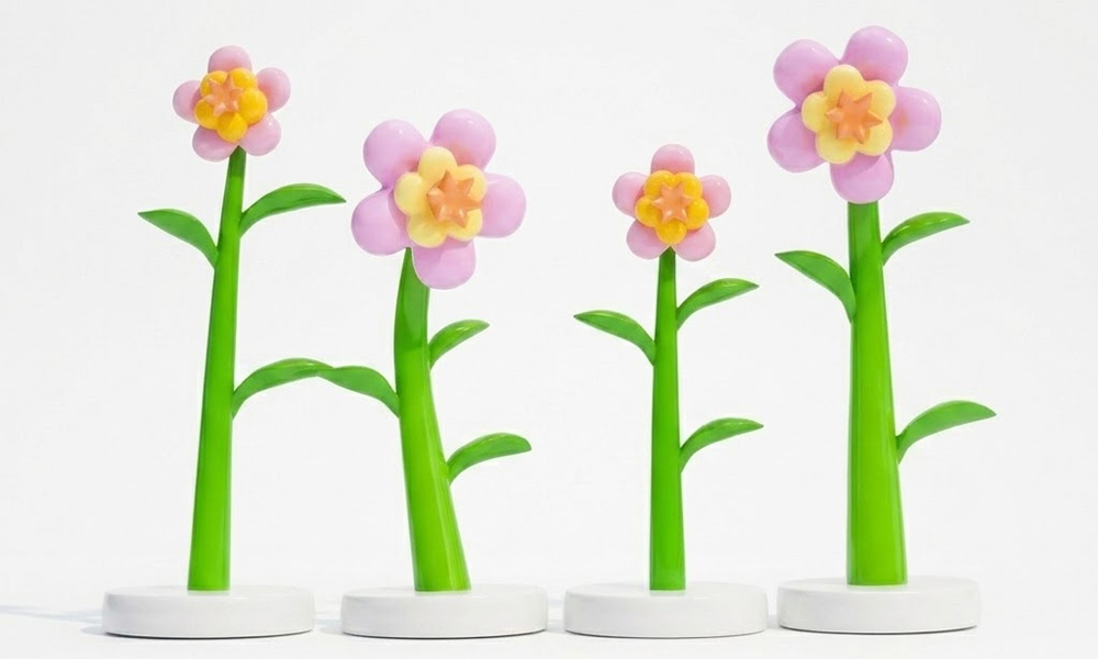 Giant Fiberglass Flower Sculptures for Outdoor Garden Decor