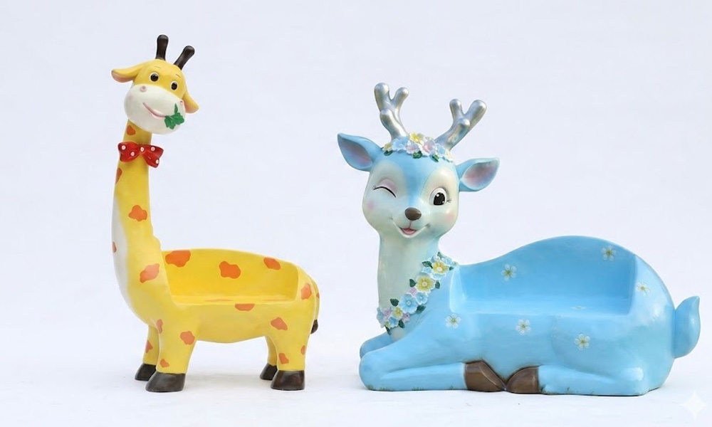 Custom Cartoon Animal Benches School Outdoor Furniture