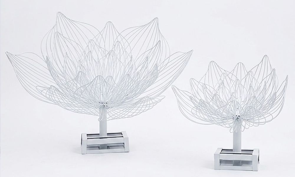 Wireframe Lotus Sculpture for Contemporary Commercial Decor