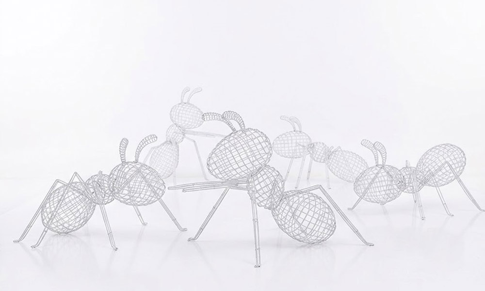 Modern Wire-Mesh Ant Garden Sculptures Lawn Ornaments