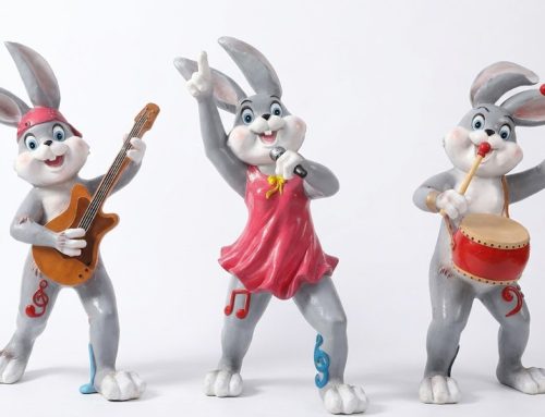Rabbit Musician Garden Statues Musical Animal Sculptures