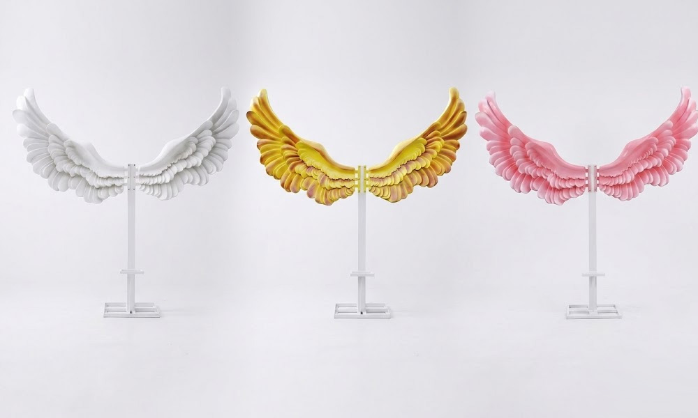 Large Interactive Angel Wings Sculpture for Public Spaces
