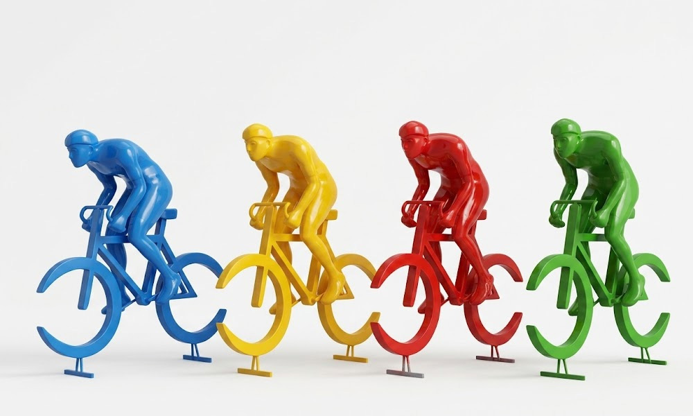 Modern Outdoor Cycling Sculptures for Outdoor Public Parks