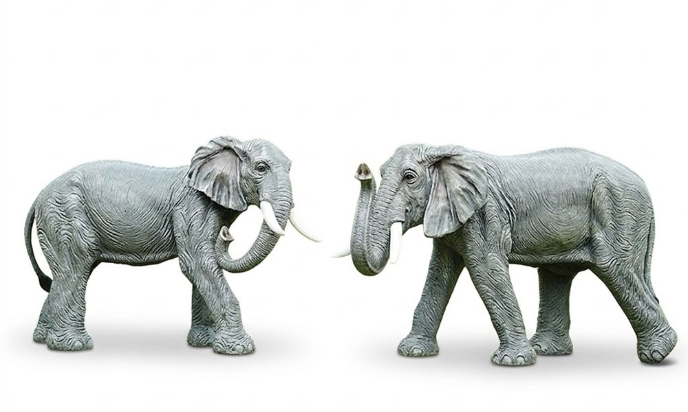 Whimsical Elephant Garden Statues Playful Outdoor Sculptures