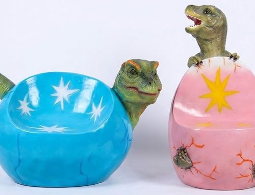 Realistic Dinosaur Egg Statue Chairs for Kids’ Outdoor Decor