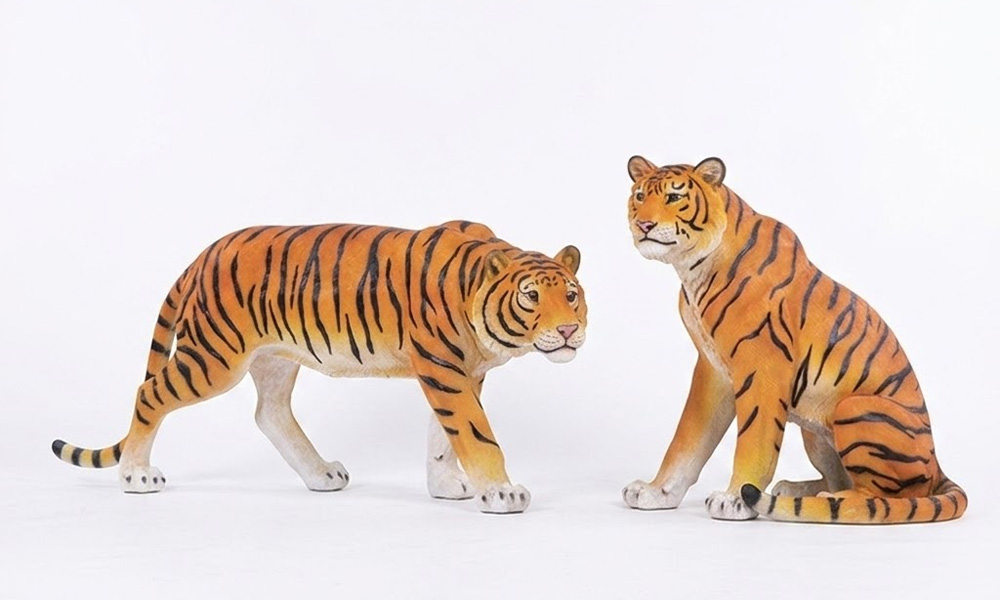 Large Realistic Tiger Sculptures for Rock Gardens and Ponds