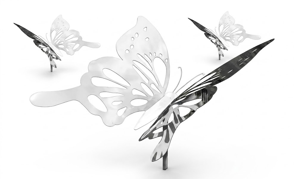 Modern Metal Butterfly Sculptures Garden Landmark Art