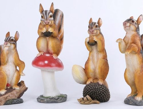 Resin Squirrel Garden Statue Life-Size Forest Animal Sculptures