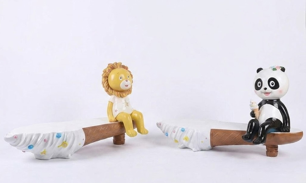 Interactive Fiberglass Garden Sculpture Outdoor Seating