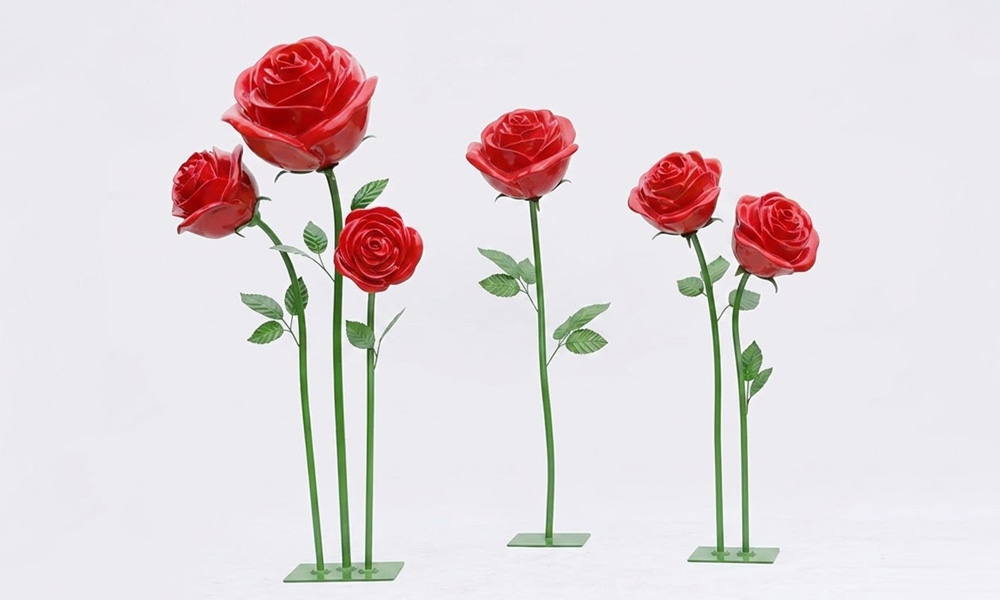 Oversized Rose Sculpture for Wedding Venues and Gardens