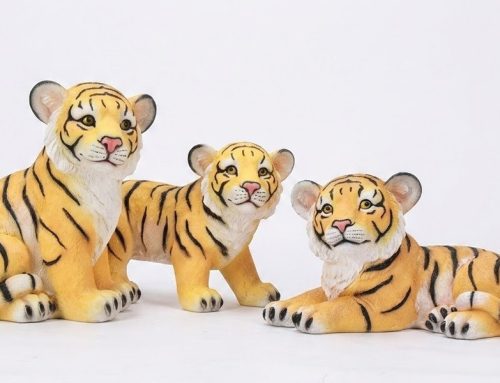 Playful Tiger Cub Statues Realistic Wildlife Garden Art