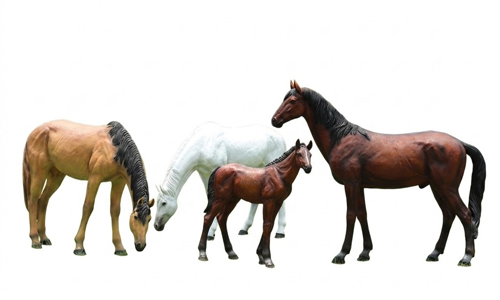 Realistic Resin Horse Sculptures for Outdoor Landscape Decor