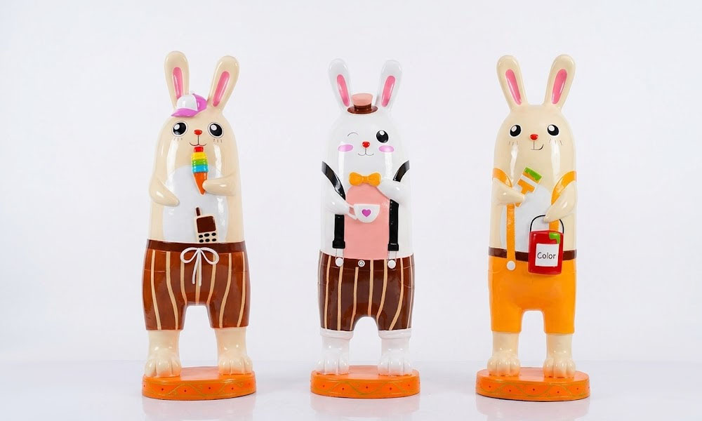 Commercial Bunny Statues Modern Cartoon Rabbit Sculptures