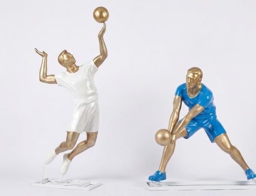 Custom Resin Volleyball Athlete Sculptures for Sports Complexes