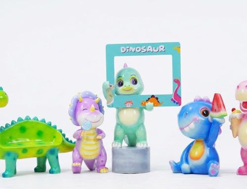 Whimsical Cartoon Dinosaur Resin Figures for Commercial Display