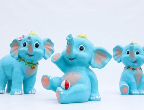 Playful Elephant Statues Custom Cartoon Animal Sculptures