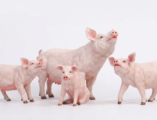 Life-Size Pig & Piglet Sculpture Outdoor Farm Animal Decor