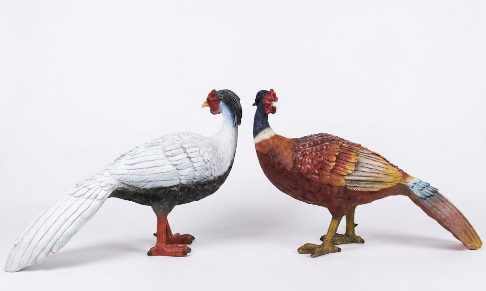 Tragopan & Pheasant Statues Outdoor Bird Garden Ornaments