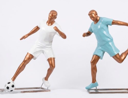 Outdoor Soccer Player Sculptures Large Scale Sports Art